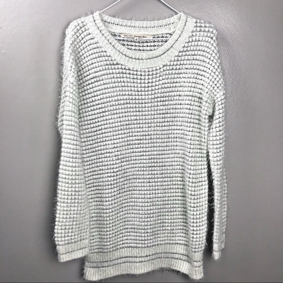 Rachel Roy White and Silver Waffle Knit Sweater - Picture 3 of 8